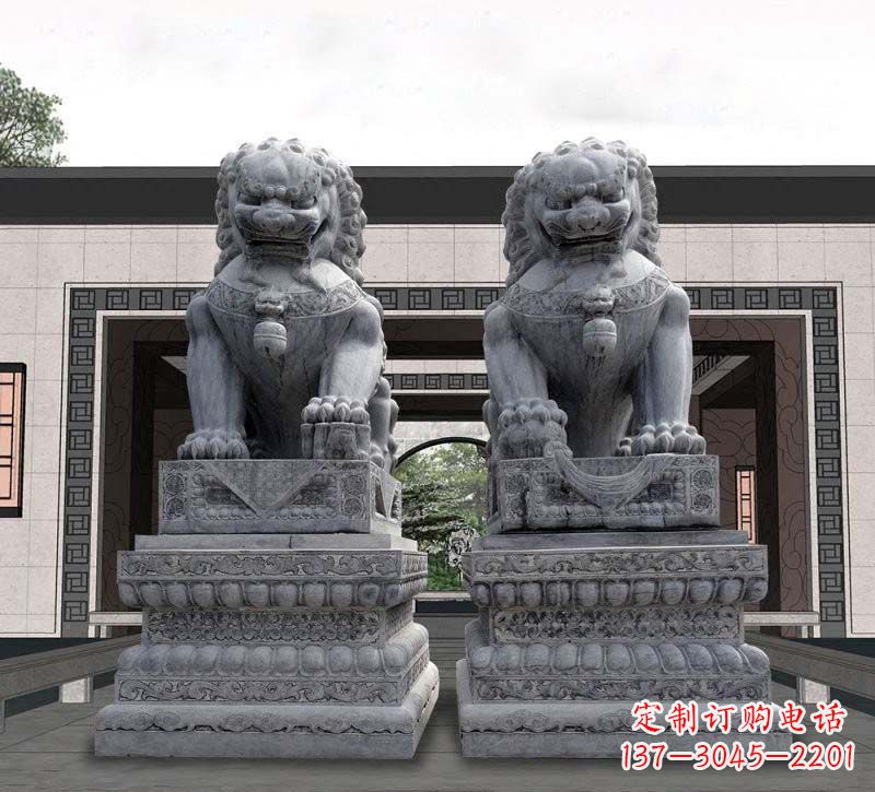 周口青石传统狮子石雕,引领传统艺术气息