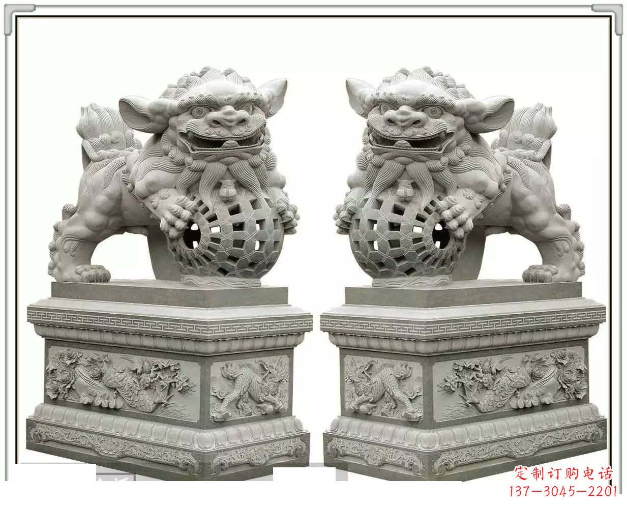 周口精美网球狮石雕,匠心雕刻绝美网球图案