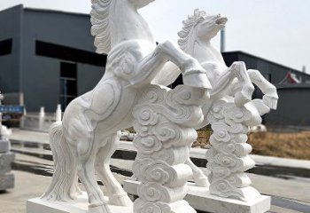 周口精美马踏祥云石雕，栩栩如生