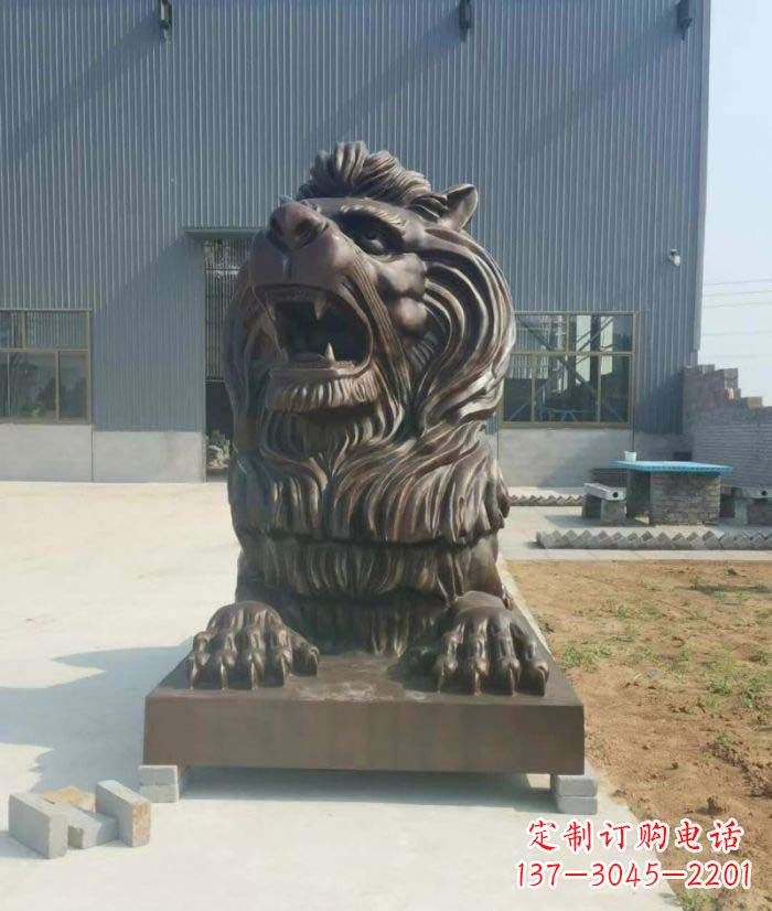 周口趴着的欧式狮子铜雕