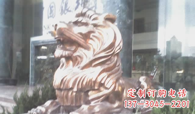 周口中领雕塑:精致狮子铜雕