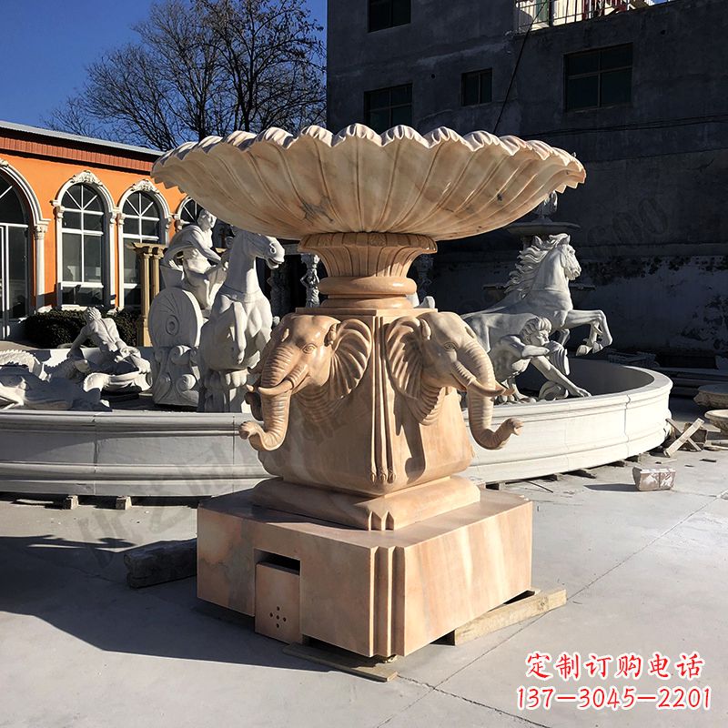 周口喷水大象喷泉雕塑