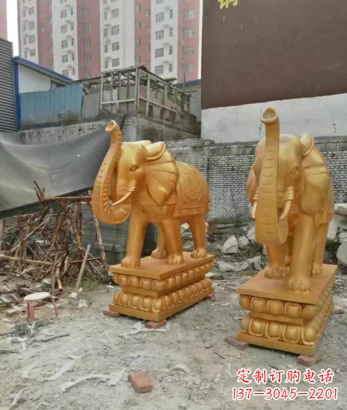 周口大象雕塑,传递招财福利