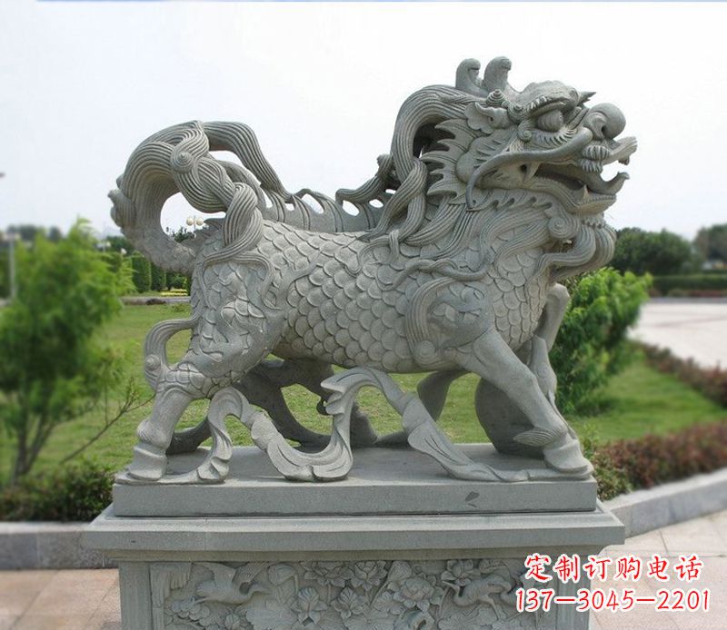 周口典雅经典,麒麟招财石雕把你的梦想变成现实