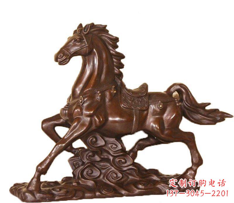 周口答案中领雕塑：精致马玻璃钢仿铜动物雕塑中…
