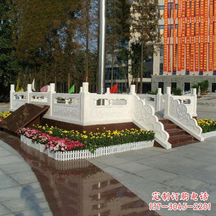 周口高端定制玉石汉白玉石雕广场升旗台