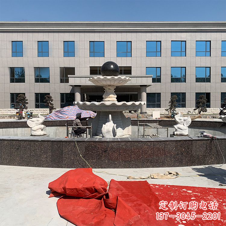 周口中领雕塑：招财石雕喷泉雕塑