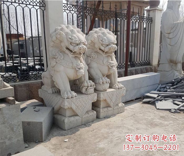 周口大理石狮子雕塑,充满豪迈气派