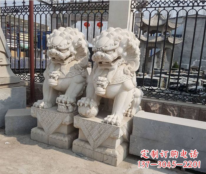 周口中领雕塑:精美大理石狮子雕塑