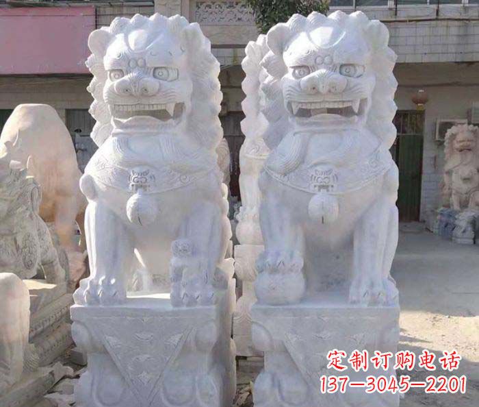 周口企业景观大理石狮子石雕