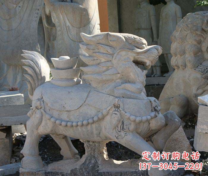 周口企业景观石雕麒麟 (2)