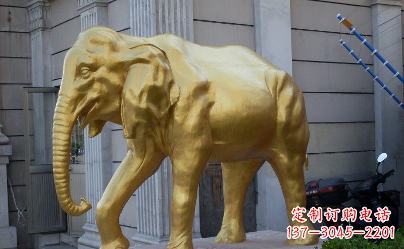 周口企业门口大象铜雕 (2)