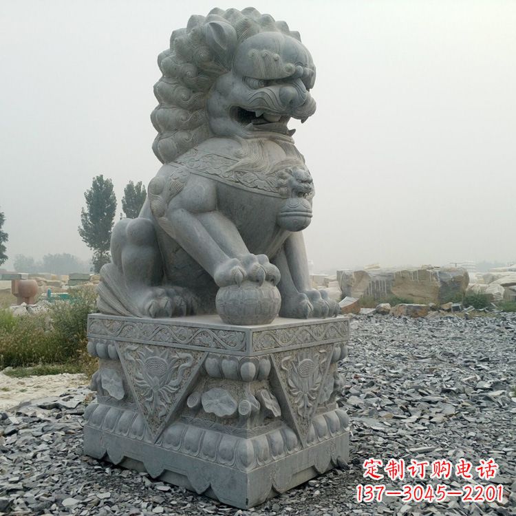 周口青石北京狮子雕塑,雕刻传承千古之魅力
