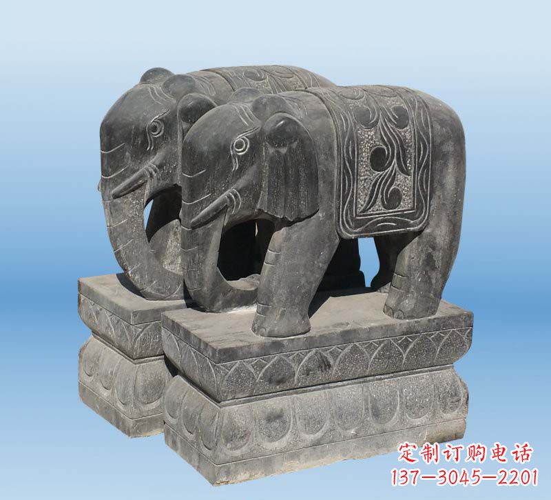 周口仿古石雕大象,雕刻出精美之美