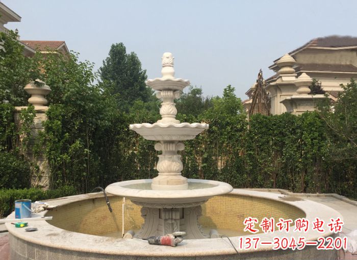 周口三层喷泉公园石雕--唤醒公园原始的气息