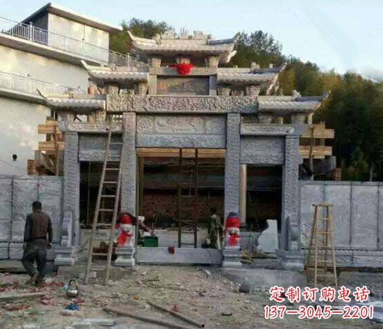 周口三门仿古石雕牌坊打造质感升级的精致建筑