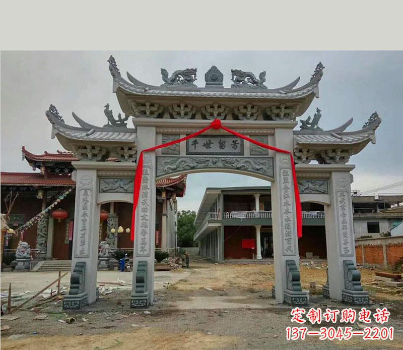 周口以传统工艺为源的独特牌坊石雕