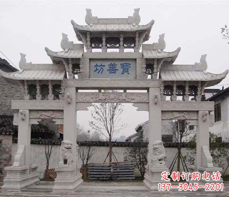 周口领雕塑:精美石牌坊石雕艺术品