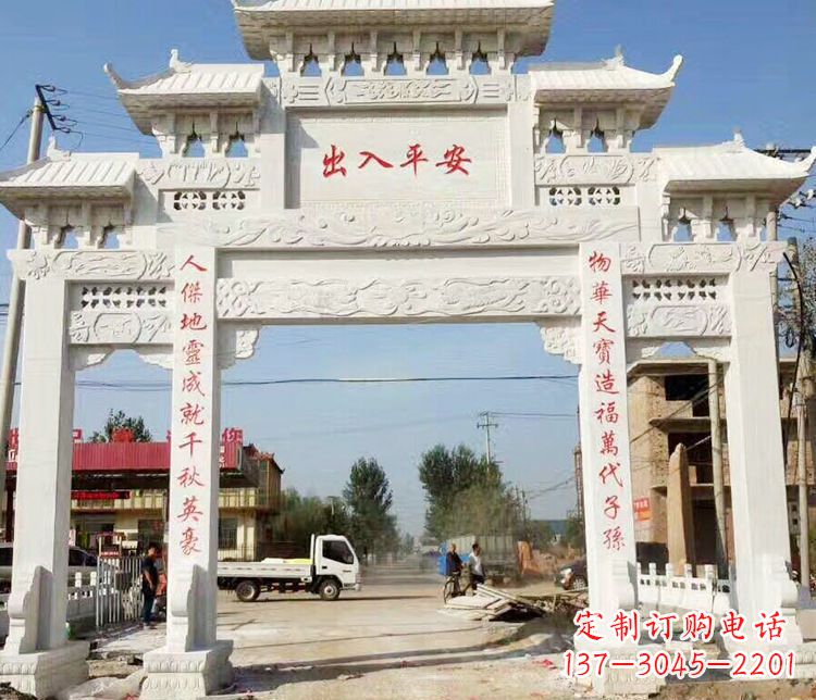 周口三门石牌坊石雕_2 (2)