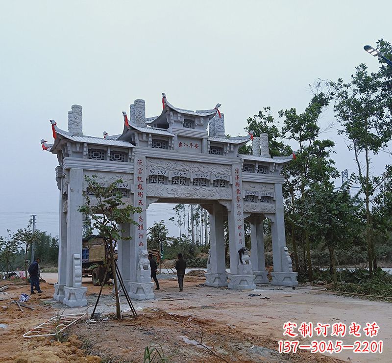 周口领雕塑专业定制仿古牌坊雕塑,拥有多年专业…