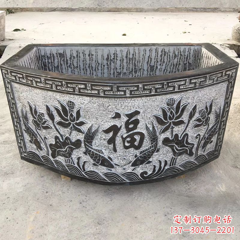 周口欣赏自然美景,石槽养鱼缸静谧雕塑