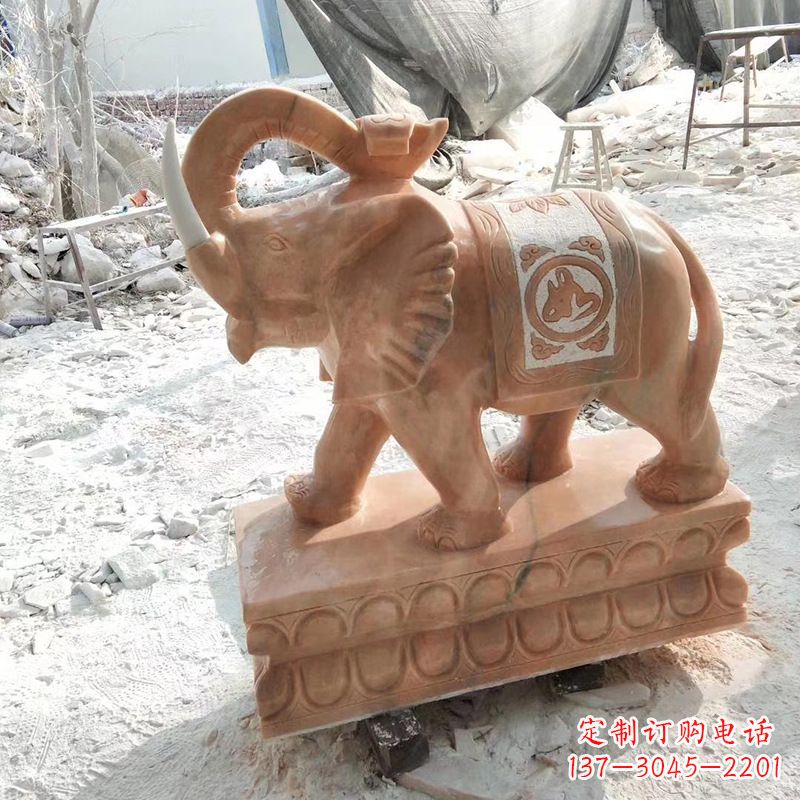 周口石雕大象招财大象吉祥大象寺庙大象