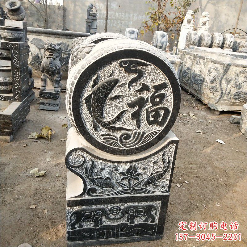 周口一流仿古抱鼓门墩石雕塑