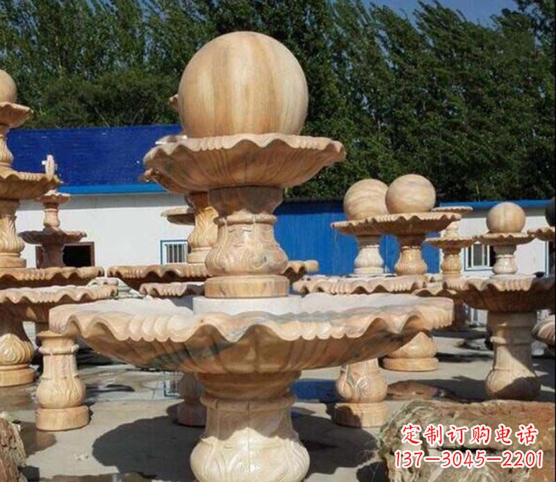 周口中领雕塑:英伦风格的玉石风水球雕塑