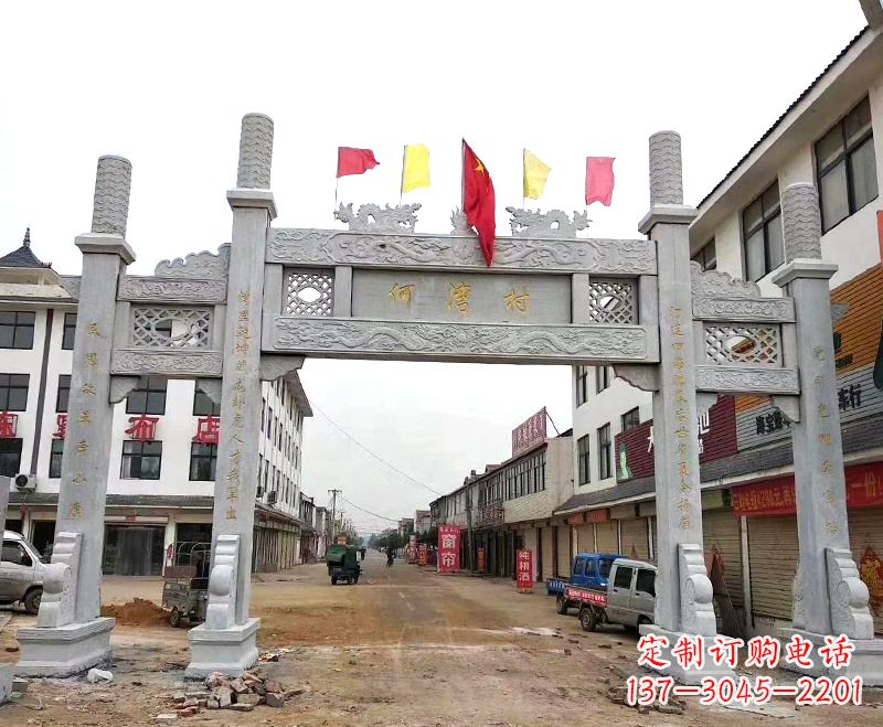 周口中领雕塑：精美石雕牌坊雕塑