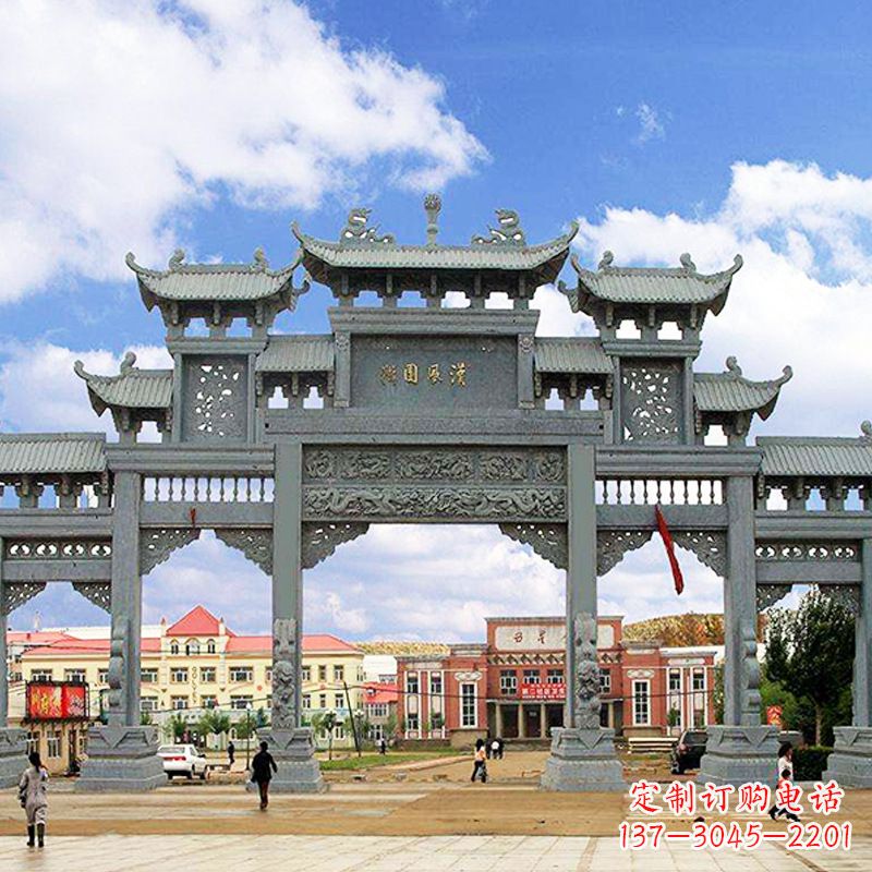 周口石雕牌坊-专业牌楼雕塑定制