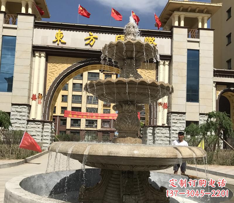 周口石雕小区大型喷泉雕塑