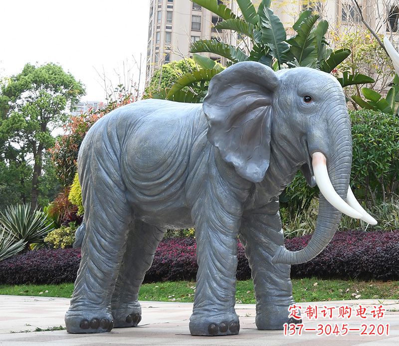 周口石雕小区动物大象