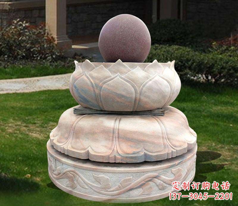 周口石雕小区风水球雕塑 