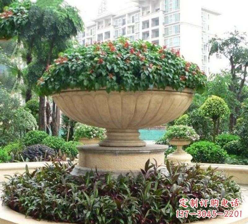周口石雕小区花盆