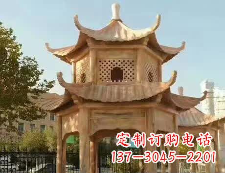 周口石雕小区景观双层凉亭