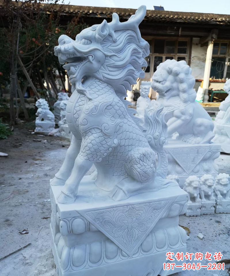 周口石雕镇宅麒麟动物雕塑