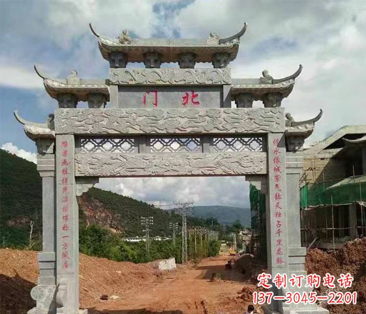 周口石牌坊单门牌坊石雕