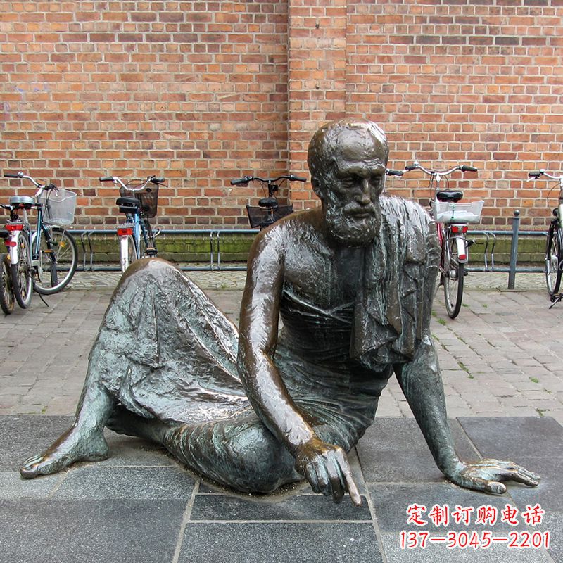 周口世界名人古希腊著名物理学家阿基米德铜雕塑像广场人物雕塑