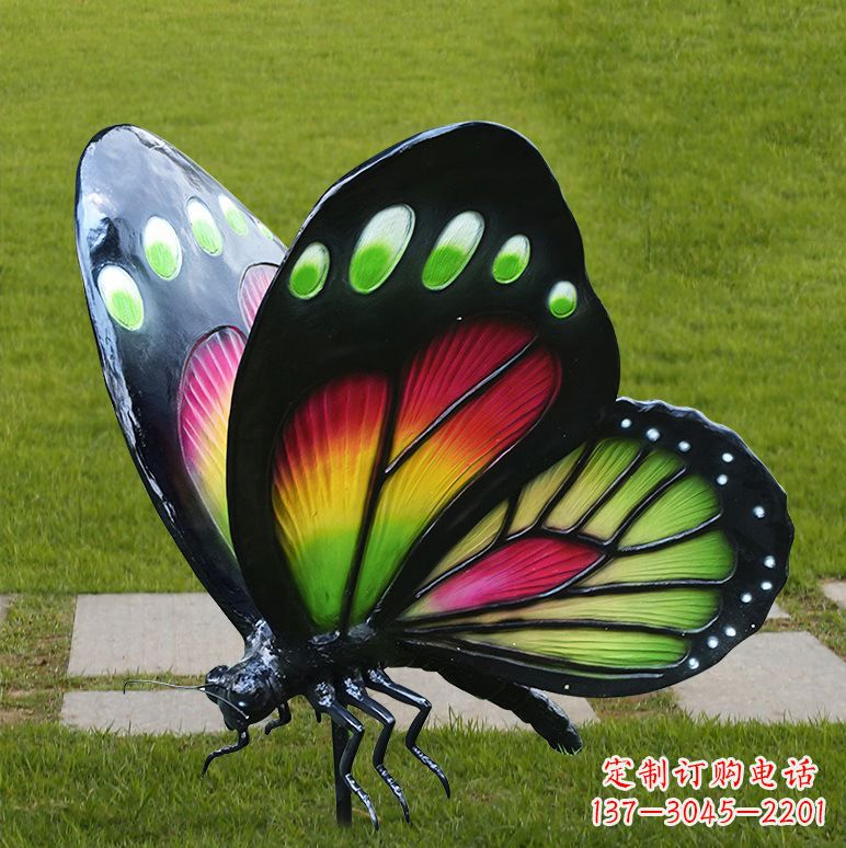 周口树脂仿真蝴蝶草坪动物昆虫雕塑