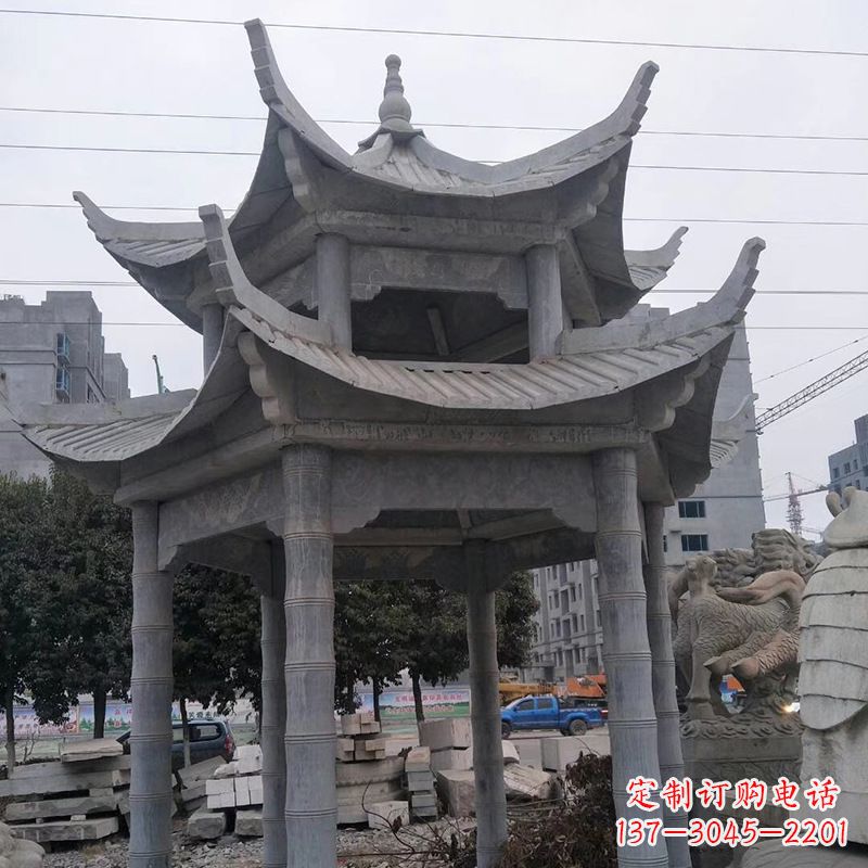 周口双层八角石雕凉亭