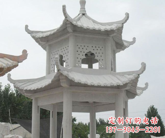 周口双层大理石凉亭石雕