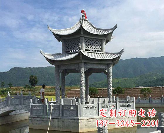周口双层仿古凉亭石雕_1