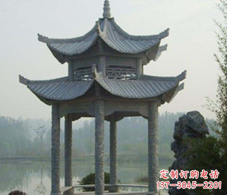 周口双层仿古凉亭石雕_2
