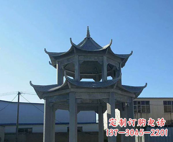 周口双层仿古石凉亭石雕_1