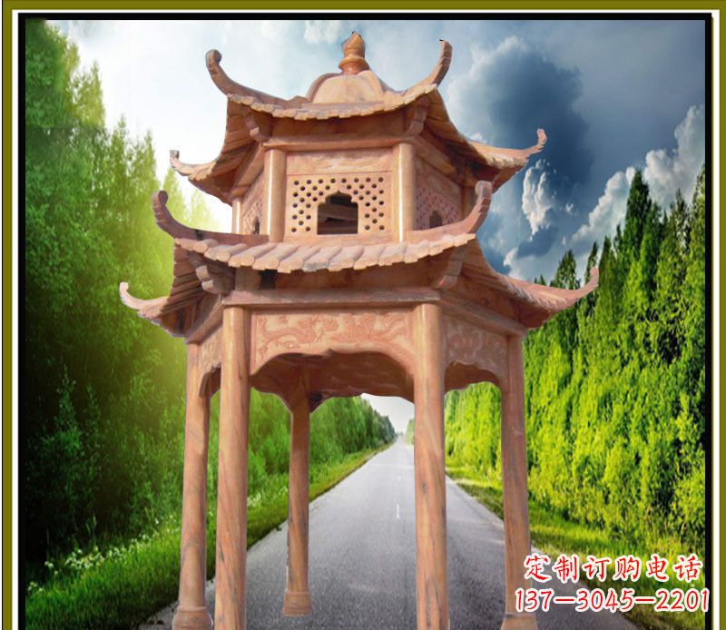 周口双层凉亭园林石雕