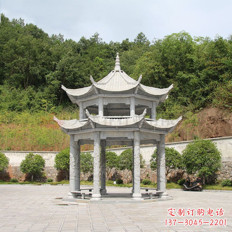 周口双层庭院石凉亭
