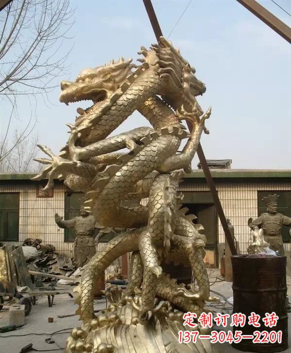 周口双龙铜雕