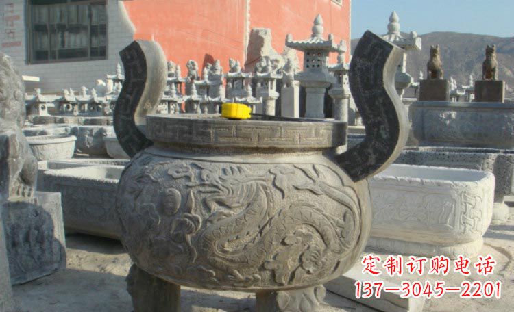 周口双龙戏珠浮雕香炉铜雕