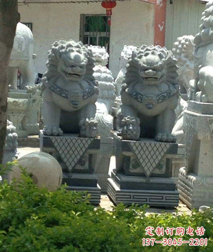 周口寺庙景观仿古石狮子