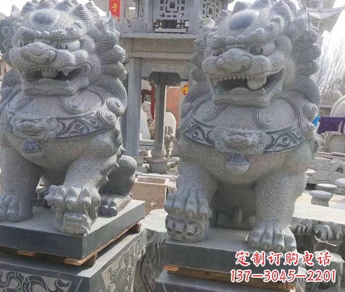 周口寺庙景观仿古石狮子 (3)